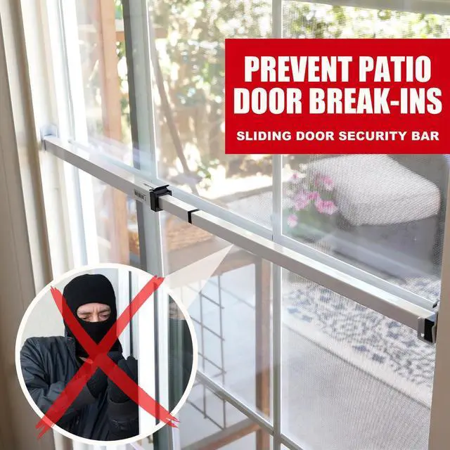 Alt view image 2 of 7 - Sliding Door Security Bar-Child Proof Sliding Door Lock Bar with Anti Lift Lock - Fits Most Doors & Windows - Adjustable Patio Door Security Bar (18.75"- 51.1") - White