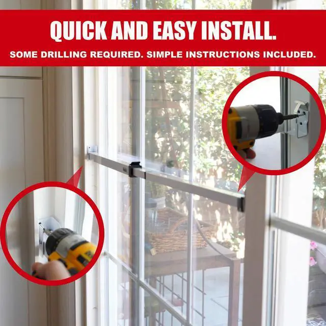Alt view image 6 of 7 - Sliding Door Security Bar-Child Proof Sliding Door Lock Bar with Anti Lift Lock - Fits Most Doors & Windows - Adjustable Patio Door Security Bar (18.75"- 51.1") - White