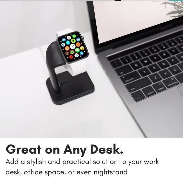 Alt view image 5 of 7 - Apple Watch Charger Stand for Series Ultra, 11, 10, 9, 8, 7, 6, 5, 4, 3, 2, 1, SE (44mm, 42mm, 40mm, 38mm) - iWatch AppleWatch Stand Dock - Apple Watches Charging Station - Black