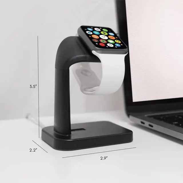 Alt view image 7 of 7 - Apple Watch Charger Stand for Series Ultra, 11, 10, 9, 8, 7, 6, 5, 4, 3, 2, 1, SE (44mm, 42mm, 40mm, 38mm) - iWatch AppleWatch Stand Dock - Apple Watches Charging Station - Black