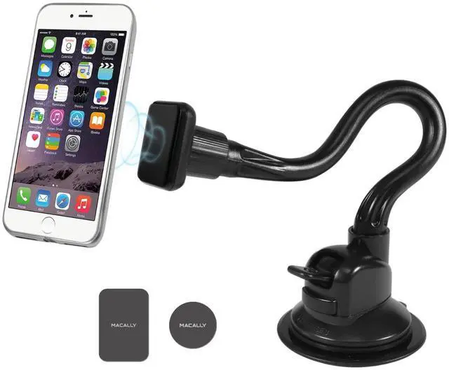 Main image of Windshield Phone Mount for Car Magnetic - Suction Cup Window Mount Phone Holder with 8" Long Gooseneck Arm & Super Strong Magnet Mount for Smartphone and iPhone