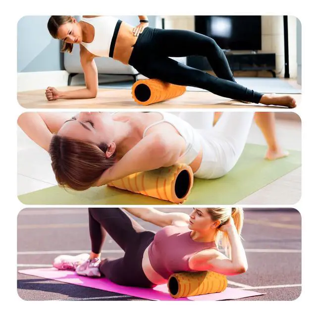 Alt view image 5 of 7 - Foam Roller High Density 13" Patented Exercise Roller for Deep Tissue Muscle Massage, Muscle Massage and Myofascial Trigger Point Release, Relieves Muscle Pain, Improves Mobility (Orange)