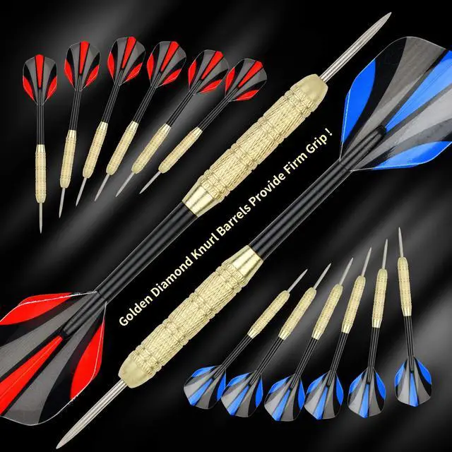 Alt view image 4 of 6 - Sisal/Bristle Dartboard with Staple-Free Bullseye and 12 Steeltip Darts Plus Strong Aluminium Shaft, 17.8" 1.5", Moundting Kits Included