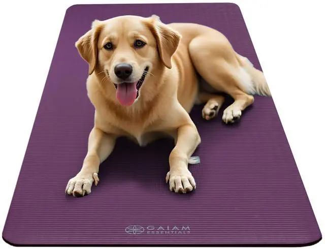 Alt view image 6 of 7 - Essentials Thick Yoga Mat Fitness & Exercise Mat with Easy-Cinch Carrier Strap, Purple, 72"L X 24"W X 2/5 Inch Thick, 10mm