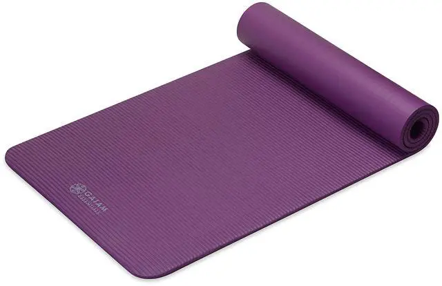 Alt view image 7 of 7 - Essentials Thick Yoga Mat Fitness & Exercise Mat with Easy-Cinch Carrier Strap, Purple, 72"L X 24"W X 2/5 Inch Thick, 10mm