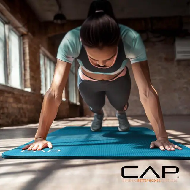 Alt view image 6 of 7 - Yoga Mat 1/2" Thick with Carrying Strap - High Density Exercise Mat for Yoga, Pilates, Stretching, Floor & Fitness Workouts - 68''x24''x1/2" | Teal