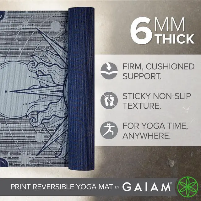 Alt view image 2 of 5 - Yoga Mat - Premium 6mm Print Reversible Extra Thick Non Slip Exercise & Fitness Mat for All Types of Yoga, Pilates & Floor Workouts - Ethereal Beauty