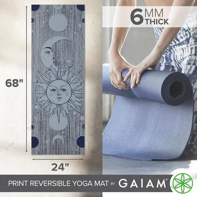 Alt view image 3 of 5 - Yoga Mat - Premium 6mm Print Reversible Extra Thick Non Slip Exercise & Fitness Mat for All Types of Yoga, Pilates & Floor Workouts - Ethereal Beauty