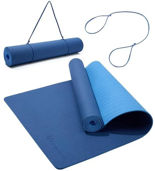 Main image of Eco Friendly Yoga Mat Thick TPE Yoga Mat Non Slip Yoga Mats Anti-tear Exercise Workout Mat for Women Men Kids Yoga, Pilates and Fitness