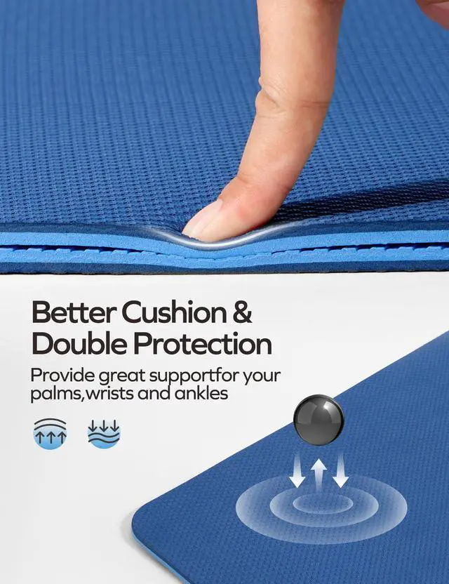 Alt view image 2 of 6 - Eco Friendly Yoga Mat Thick TPE Yoga Mat Non Slip Yoga Mats Anti-tear Exercise Workout Mat for Women Men Kids Yoga, Pilates and Fitness