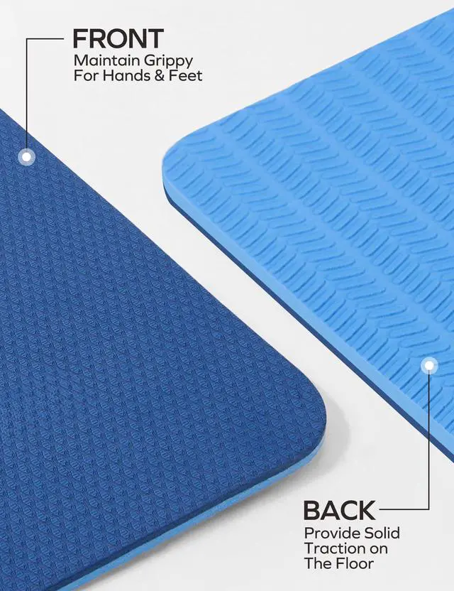 Alt view image 4 of 6 - Eco Friendly Yoga Mat Thick TPE Yoga Mat Non Slip Yoga Mats Anti-tear Exercise Workout Mat for Women Men Kids Yoga, Pilates and Fitness