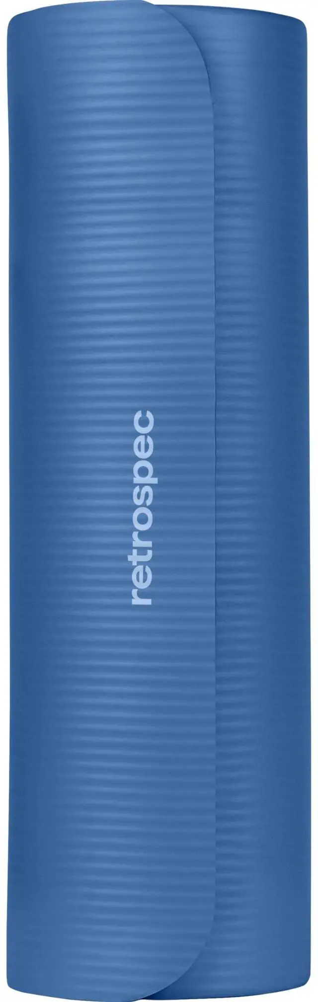 Alt view image 2 of 6 - Solana Yoga Mat 1" Thick w/Nylon Strap for Men & Women - Non Slip Exercise Mat for Home Yoga, Pilates, Stretching, Floor & Fitness Workouts - Denim Blue