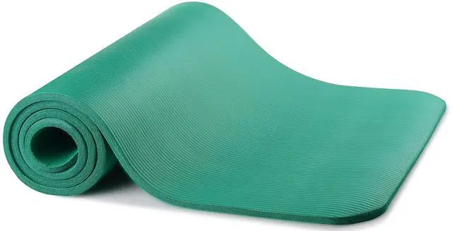 Alt view image 2 of 7 - 1/2-Inch Thick High Density Foam Exercise Yoga Mat with Carrying Strap, For Cushioning The Body Against Hard Floors, Green
