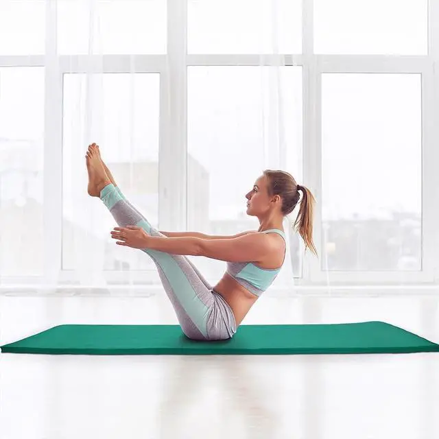 Alt view image 7 of 7 - 1/2-Inch Thick High Density Foam Exercise Yoga Mat with Carrying Strap, For Cushioning The Body Against Hard Floors, Green