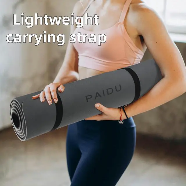 Alt view image 5 of 7 - Yoga Mat Non Slip Anti-tear,extra thick-2/5 inch10MMHigh Resiliency Professional POE Yoga Mats for Women Men Kids,72"x24"inch,Workout, Yoga, Pilates and Floor Exercise, with Carrier Strap