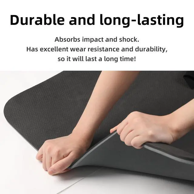 Alt view image 4 of 7 - Yoga Mat Non Slip Anti-tear,extra thick-2/5 inch10MMHigh Resiliency Professional POE Yoga Mats for Women Men Kids,72"x24"inch,Workout, Yoga, Pilates and Floor Exercise, with Carrier Strap