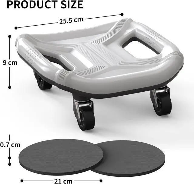 Alt view image 7 of 7 - Ab Roller with Knee Pads for Abs Workout, Multifunctional Ab Roller Wheel for Abs Workout, Abdominal Roller with Knee Pads, Abdominal Exercises Wheel, Abb Roller (Slide Fitness Trainer)