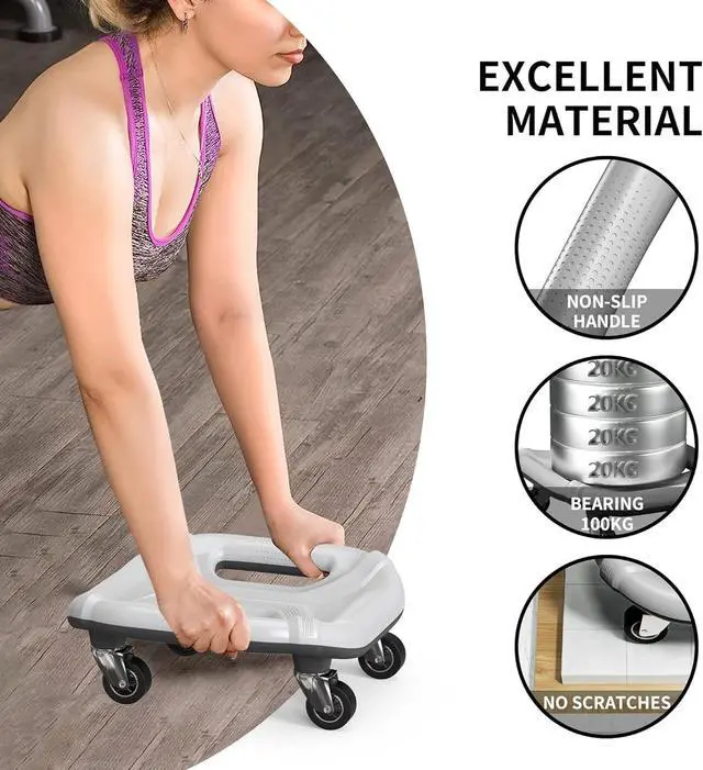 Alt view image 5 of 7 - Ab Roller with Knee Pads for Abs Workout, Multifunctional Ab Roller Wheel for Abs Workout, Abdominal Roller with Knee Pads, Abdominal Exercises Wheel, Abb Roller (Slide Fitness Trainer)