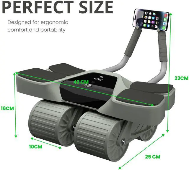 Alt view image 5 of 7 - Ab Roller and Resistance Booty Bands Set High-Performance Abdominal Exercise Machine with Automatic Rebound, Multi-layered Anti-Slip Design & Versatile Exercise Bands with 3 Strength Level