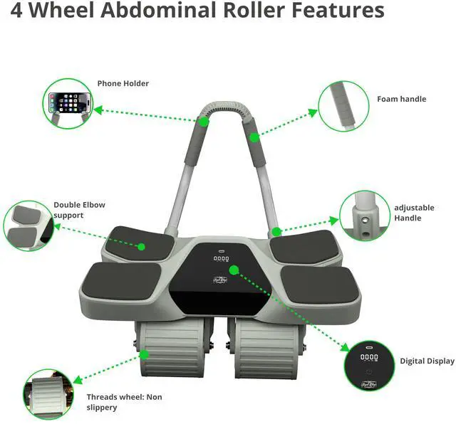 Alt view image 6 of 7 - Ab Roller and Resistance Booty Bands Set High-Performance Abdominal Exercise Machine with Automatic Rebound, Multi-layered Anti-Slip Design & Versatile Exercise Bands with 3 Strength Level