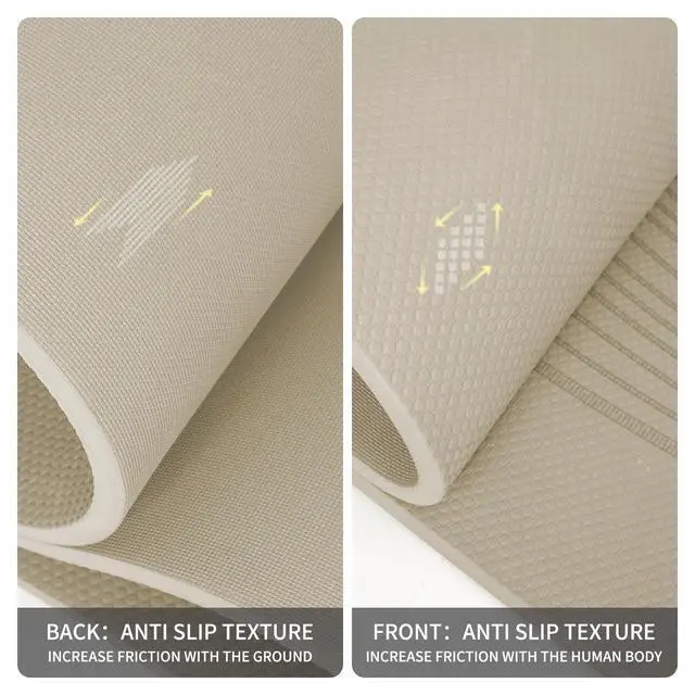 Alt view image 5 of 7 - Large Yoga Mat-72x36x0.4 Extra Width Thick,Comfortable,Non-Slip Exercise Mat-Works Great on All Floor for Stretching,Yoga Studio,Gym or Home Workouts (Beige)