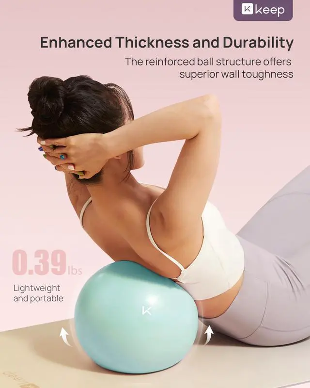 Alt view image 3 of 5 - Pilates Ball Small- Balance Yoga Balls for Working Out, Fitness Ball for Core Strength and Physical Therapy, 25cm,Pale Green