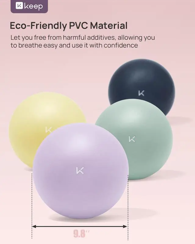 Alt view image 4 of 5 - Pilates Ball Small- Balance Yoga Balls for Working Out, Fitness Ball for Core Strength and Physical Therapy, 25cm,Pale Green