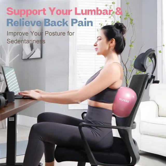 Alt view image 3 of 7 - Small Exercise Ball, 9 Inch Mini Pilates Ball, Anti Burst and Slip Resistant Mini Yoga Ball for Stability, Fitness, Physical Therapy, Stretching & Core Strength Workout at Home Gym & Office