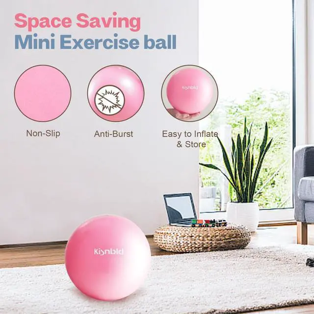 Alt view image 5 of 7 - Small Exercise Ball, 9 Inch Mini Pilates Ball, Anti Burst and Slip Resistant Mini Yoga Ball for Stability, Fitness, Physical Therapy, Stretching & Core Strength Workout at Home Gym & Office