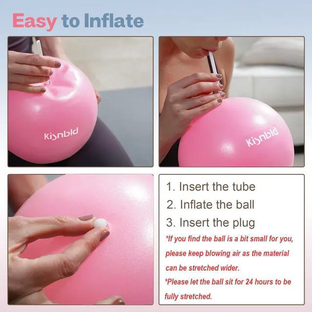 Alt view image 6 of 7 - Small Exercise Ball, 9 Inch Mini Pilates Ball, Anti Burst and Slip Resistant Mini Yoga Ball for Stability, Fitness, Physical Therapy, Stretching & Core Strength Workout at Home Gym & Office