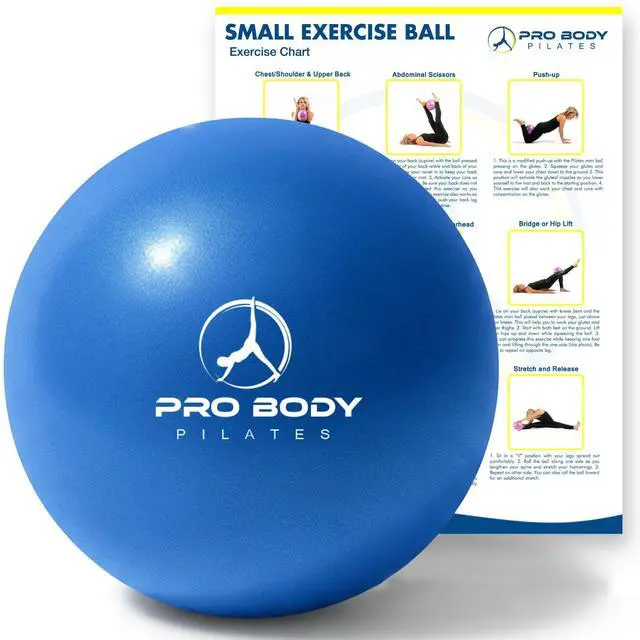Main image of Small Exercise Ball - 9 Inch Workout Ball for Stability, Barre, Yoga, Core & Physical Therapy, Home Gym & Office Use (Blue)