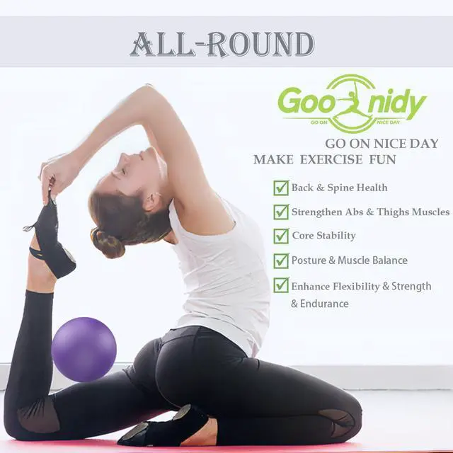 Alt view image 2 of 6 - Soft Pilates Ball 9 Inch, Ideal Small Exercise Ball Between Knee Squeeze for Physical Therapy Yoga Core Medicine Abs Pt Bouncy, Mini Rubber Fitball Barre Workout Equipment for Women Men Kid Toddler
