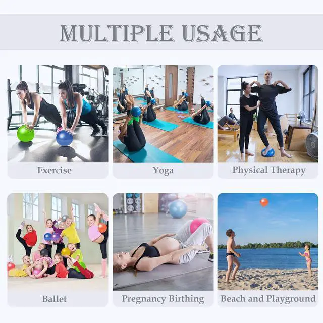 Alt view image 6 of 6 - Soft Pilates Ball 9 Inch, Ideal Small Exercise Ball Between Knee Squeeze for Physical Therapy Yoga Core Medicine Abs Pt Bouncy, Mini Rubber Fitball Barre Workout Equipment for Women Men Kid Toddler