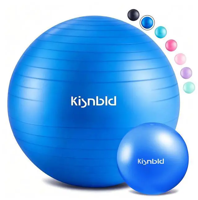 Main image of Exercise Ball, Extra Thick Yoga Ball for Workout Pregnancy Stability, 4 Sizes Anti-Burst Balance Ball with Foot Pump - Heavy Duty Fitness Ball Chair for Office, Home & Gym