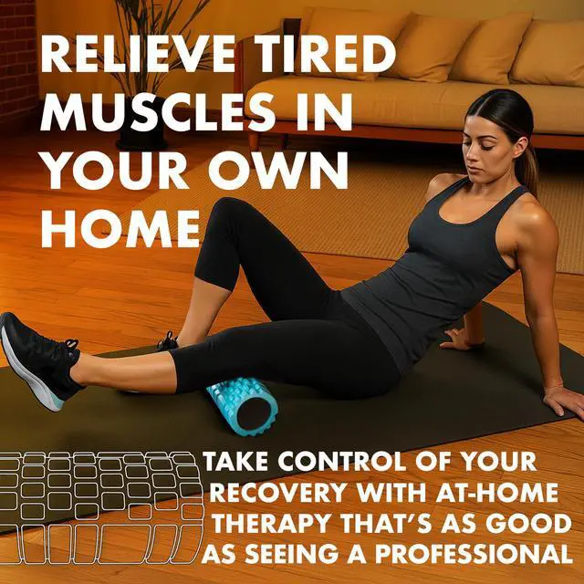 Alt view image 7 of 7 - Foam Roller - Medium Density Deep Tissue Massager for Muscle Massage and Myofascial Trigger Point Release, with 4K eBook - Blue