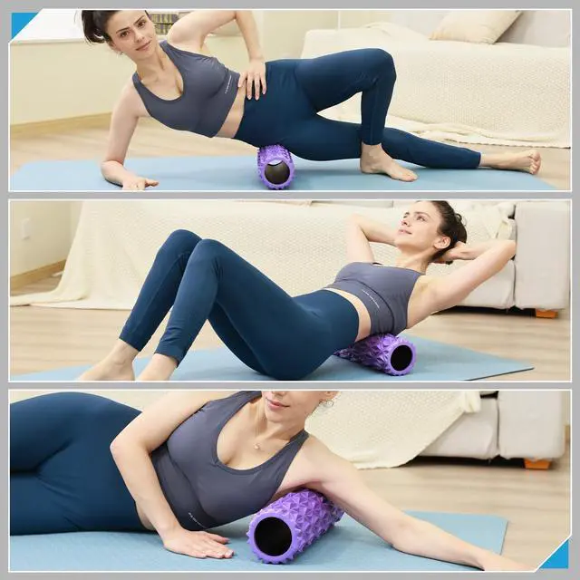 Alt view image 6 of 6 - Foam Roller - 15 inch Deep Tissue Massager for Muscle Massage, Myofascial Trigger Point Release, Exercise, Yoga, Pilates & Stretching(Purple)