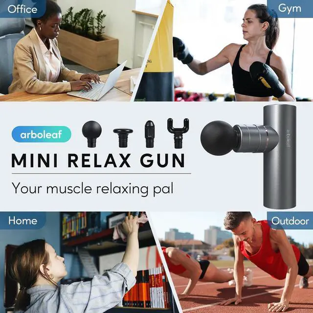 Alt view image 3 of 6 - Massage Gun Deep Tissue, Balance of Power & Portability Full-Metal Percussion Massager with Silent Brushless Motor - Ultra-Quiet Pocket-Sized for Athletes Back Pain Relief Home Office Travel