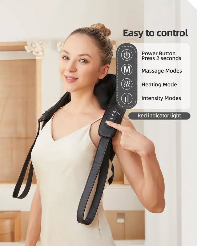 Alt view image 5 of 6 - Cordless Neck and Shoulder Massager with Soothing Heat, Upgarded 6D Deep Tissue Kneading, Shiatsu Massager for Neck,Shoulder,Back, Gifts for Men Women Mom Dad