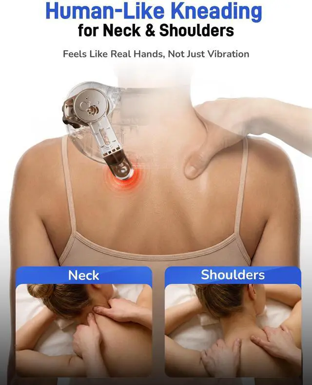 Alt view image 3 of 7 - Neck Massager with Heat : Cordless Neck and Shoulder Massager for Pain Relief Deep Tissue - 3 Modes, 2 Intensity & 2 Heat, Daily Comfort for Desk Workers, At-Home Use, Women, Men