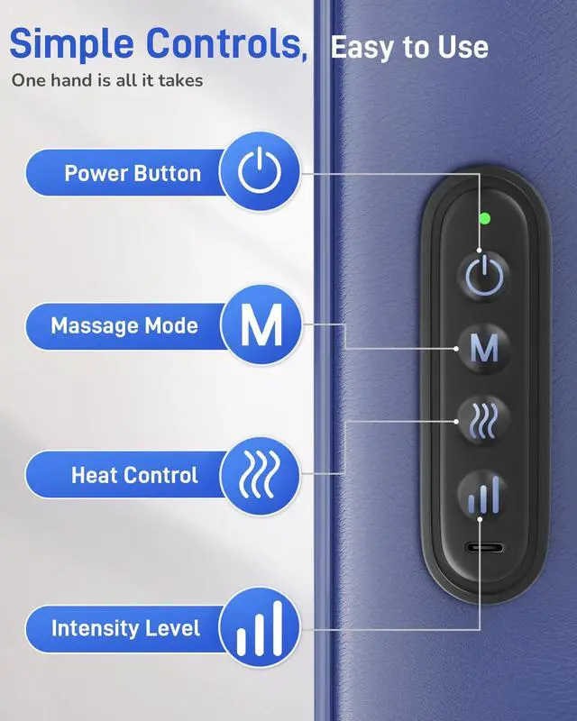 Alt view image 5 of 7 - Neck Massager with Heat : Cordless Neck and Shoulder Massager for Pain Relief Deep Tissue - 3 Modes, 2 Intensity & 2 Heat, Daily Comfort for Desk Workers, At-Home Use, Women, Men