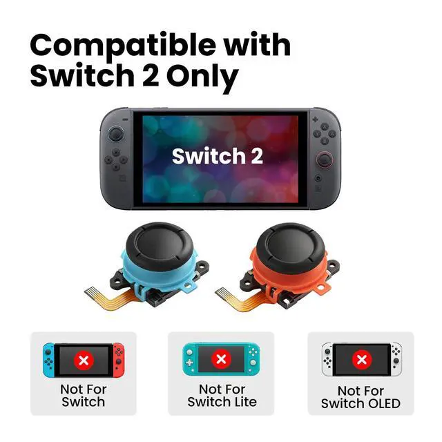 Alt view image 2 of 6 - Joystick Replacement for Switch 2, Anti-Drift TMR Magnetic 3D Analog Thumbstick,DIY Repair,No Soldering