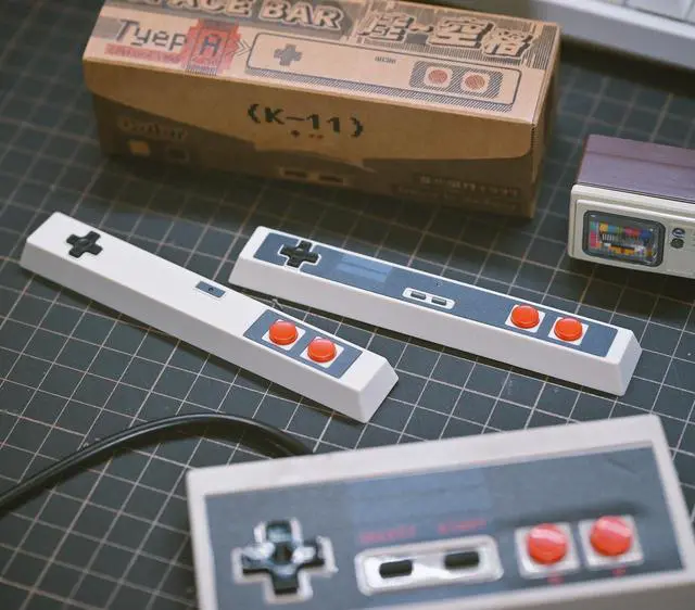 Alt view image 5 of 6 - Retro Spacebar Keycaps Classic Controller-Shaped Space Bar ABS 6.25U OEM Profile Double Shot Custom Keycaps Artisan Keycap for MX Switch Mechanical Keyboard (Type-B-White)