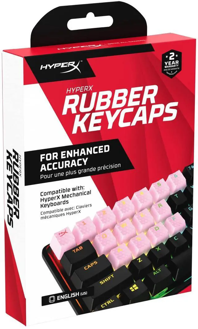 Main image of Rubber Keycaps Gaming Accessory Kit, 19 Keys, English (US) Layout, Pink