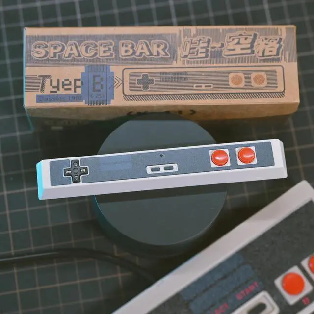 Alt view image 4 of 6 - Retro Spacebar Keycaps Classic Controller-Shaped Space Bar ABS 6.25U OEM Profile Double Shot Custom Keycaps Artisan Keycap for MX Switch Mechanical Keyboard (Type-B-White)