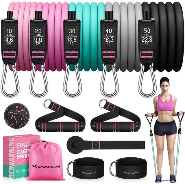 Main image of Resistance Bands for Working Out, 150LBS Exercise Bands, Workout Bands, Resistance Bands Set with Handles for Men Women, Legs Ankle Straps for Muscle Training