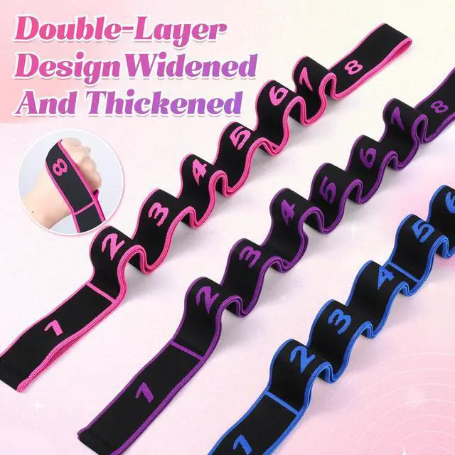 Alt view image 6 of 7 - 3PCS Fitness Resistance Bands with Handles,Resistance Bands with Handles, Fitness Resistance Band for Stretching and Yoga,Fashion Puller Exercise,Adjustable Bands for Full Body Stretching Shaping (B)