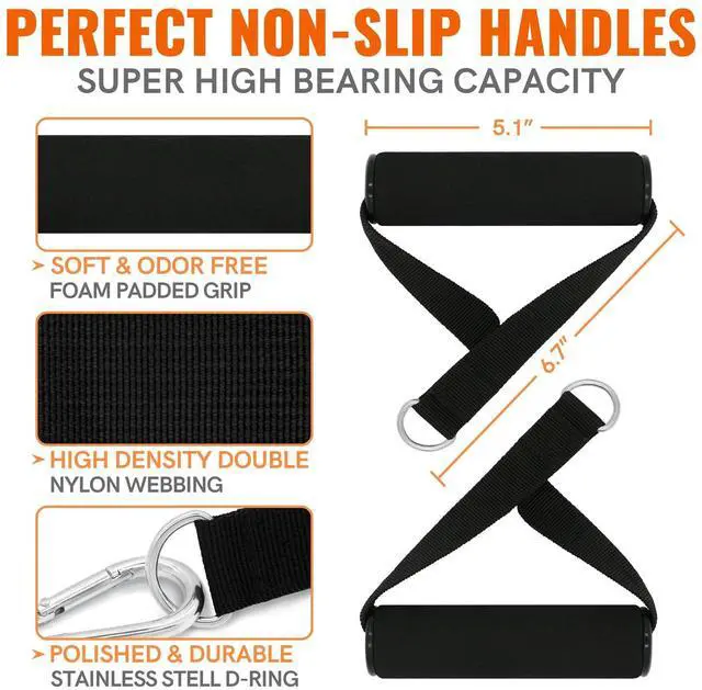 Alt view image 5 of 7 - Resistance Band Set: 105LB (5-35LB) Workout Bands with Handles & Accessories - Eco Friendly Latex - For Exercise, Yoga, Pilates & More