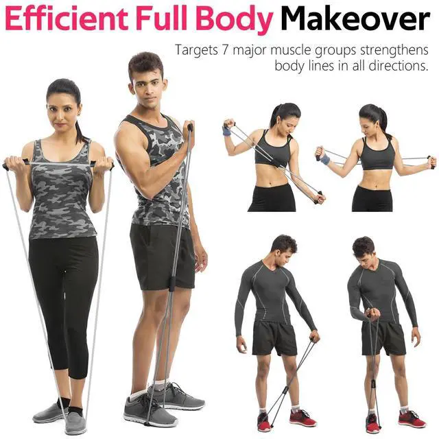 Alt view image 6 of 7 - Bands, Figure 8 Fitness Exercise Bands with Handles - 8 Shaped Resistance Bands of 3 for Arm and Shoulder Stretch, Rope 8 Word Elastic for Women and Men