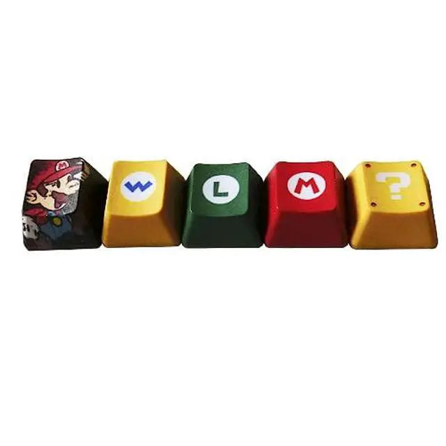 Alt view image 3 of 3 - 5 Keycaps Dye-subbed PBT, OEM Keycap for Gaming Mechanical Keyboards, Mario