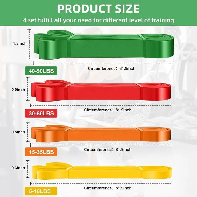 Alt view image 3 of 7 - Resistance Bands,Exercise Bands,Resistance Bands for Working Out,Pull Up Bands, Workout Equipment,Workout Bands for Men Women,Stretch Bands for Home Exercise,Physical Therapy
